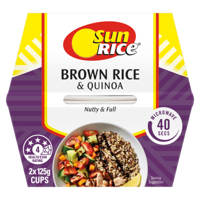 SunRice Brown Rice & Quinoa Cups 2 x 125g