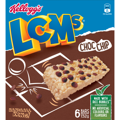 Kellogg's LCMs Choc Chip Rice Bubbles Bars 6 x 22g