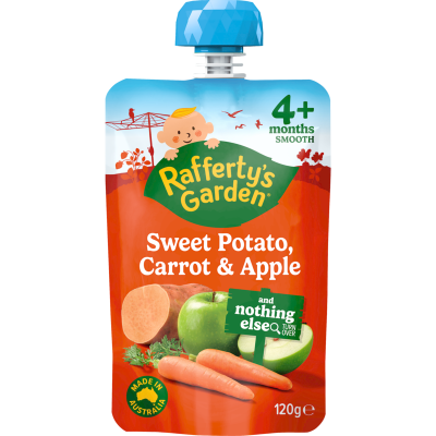 Rafferty's Garden Sweet Potato Carrot & Apple 4+ Months Smooth 120g