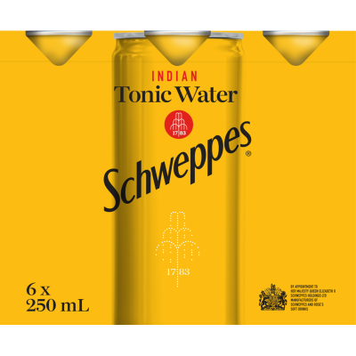 Schweppes Indian Tonic Water Cans 6 x 250ml