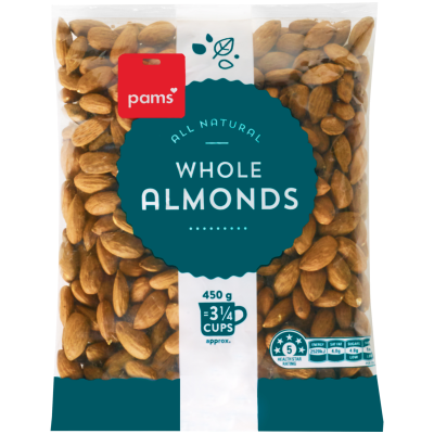 Pams Natural Whole Almonds 450g