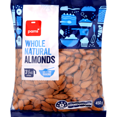 Pams Whole Natural Almonds 450g