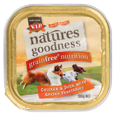 V.I.P Petfoods Natures Goodness Chicken & Duck With Garden Vegetables Dog Food 100g