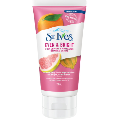 St Ives Even & Bright Pink Lemon & Mandarin Orange Scrub 150ml