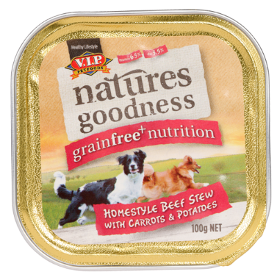 V.I.P Petfoods Natures Goodness Homestyle Beef Stew With Carrots & Potatoes Dog Food 100g