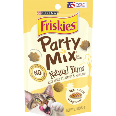 Purina Friskies Party Mix Naturals With Real Chicken Cat Treats 60g