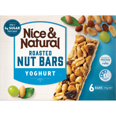 Nice & Natural Yoghurt Roasted Nut Bars 6 x 32g