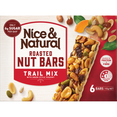 Nice & Natural Trail Mix Roasted Nut Bars 6 x 32g