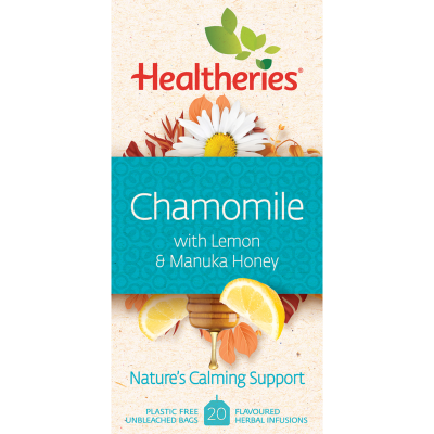 Healtheries Chamomile With Lemon Manuka Honey Tea Bags 20pk