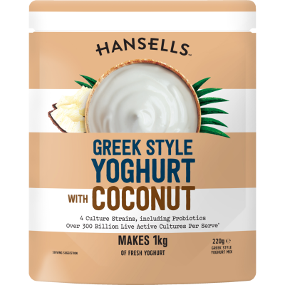 Hansells Greek Style With Coconut Yoghurt Mix 220g