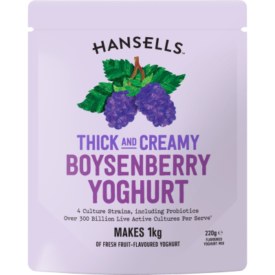 Hansells Thick And Creamy Boysenberry Yoghurt Mix 220g
