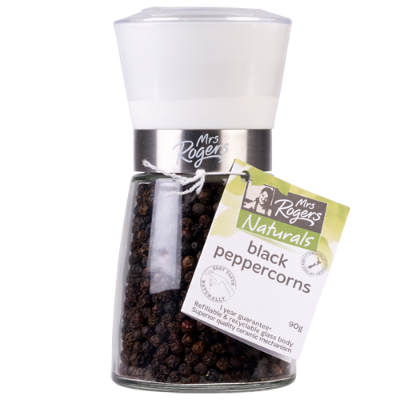 Mrs Rogers Naturals Black Peppercorns Grinder 90g