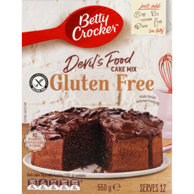 Betty Crocker Gluten Free Devils Food Cake Mix 550g