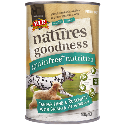 V.I.P Petfoods Natures Goodness Lamb & Rosemary with Steamed Vegetables Dog Food 400g