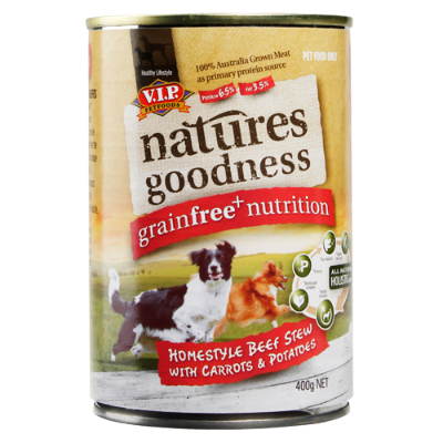 V.I.P Petfoods Natures Goodness Homestyle Beef Stew With Carrots & Potatoes Dog Food 400g