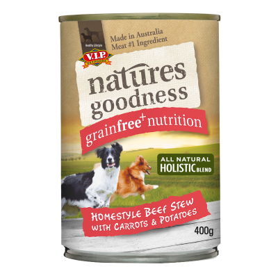 Natures Goodness Grain Free Homestyle Beef Stew With Carrots & Potatoes Dog Food 400g