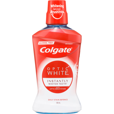 Colgate Optic White Teeth Whitening Fresh Mint Mouthwash 500ml