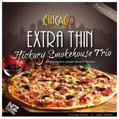 Chicago Extra Thin Hickory Smokehouse Trio Pizza 360g