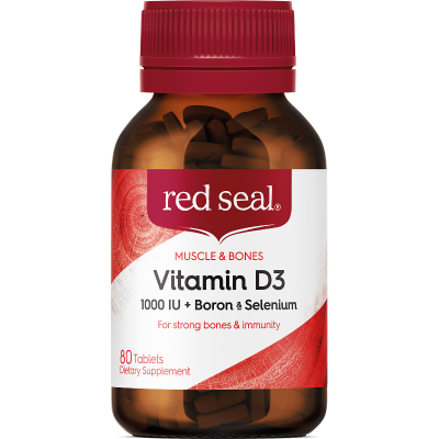 Red Seal Vitamin D3 1000IU Plus Boron & Selenium Tablets 80pk