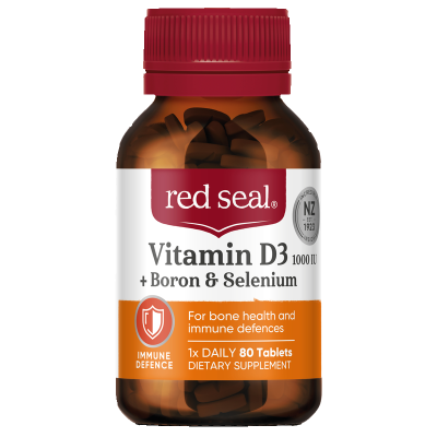 Red Seal Vitamin D3 1000 IU + Boron & Selenium Tablets 80pk