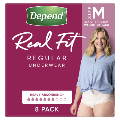 Depend Real Fit Incontinence Underwear Regular Women Medium 8pk