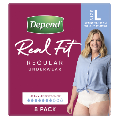 Depend Real Fit Incontinence Underwear Regular Women Large 8pk