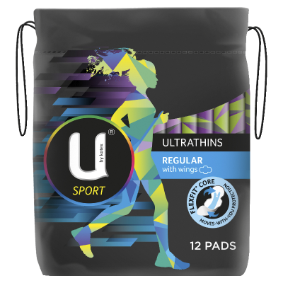 U By Kotex Sport Ultrathins Regular Pads With Wings 12pk