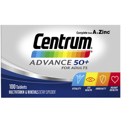 Centrum Advance 50+ Multi Vitamins Tablets 100pk