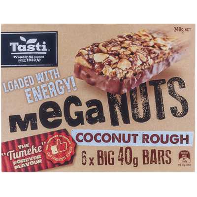 Tasti Meganuts Coconut Rough Bars 6 x 40g