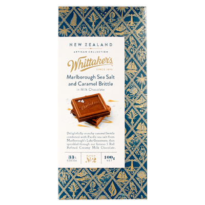 Whittaker's Marlborough Sea Salt & Caramel Brittle Chocolate Block 100g