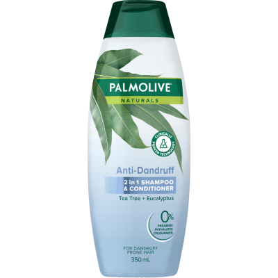 Palmolive Naturals Anti-Dandruff Tea Tree & Eucalyptus 2 In 1 Hair Shampoo & Hair Conditioner 350ml