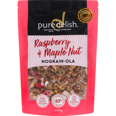 Pure Delish Raspberry & Maple Nut Nograin-Ola 800g