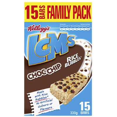 Kellogg's LCMs Choc Chip Rice Bubbles Bars 15 x 22g