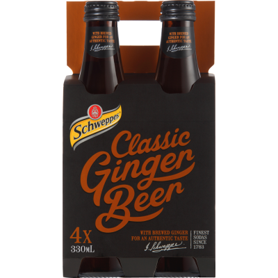 Schweppes Classic Ginger Beer Bottles 4 x 330ml