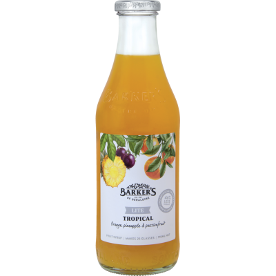 Barker's Lite Tropical Fruit Syrup 710ml