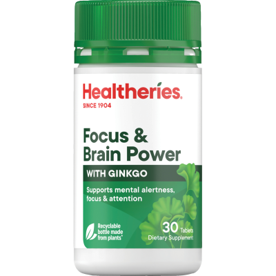 Healtheries Focus & Brain Power With Ginkgo Tablets 30pk