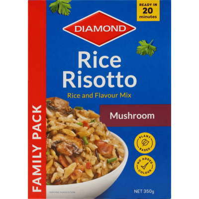 Diamond Mushroom Rice Risotto Rice & Flavour Mix Family Pack 350g ...