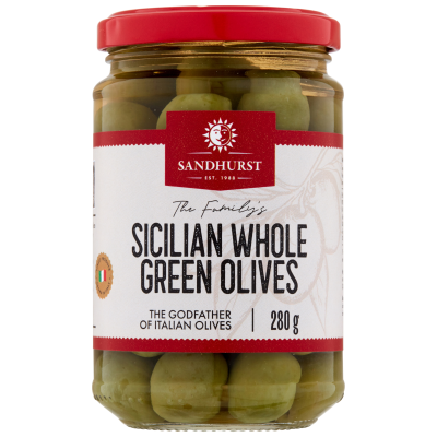 Sandhurst Sicilian Whole Green Olives 280g