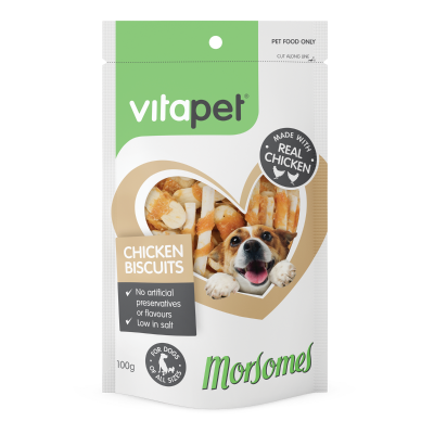 VitaPet Morsomes Chicken Biscuits Dog Treats 100g