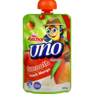 Anchor Uno Squeezie Smooth Peach Mango Yoghurt 100g