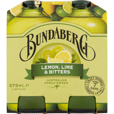 Bundaberg Lemon Lime & Bitters Bottles 4 x 375ml