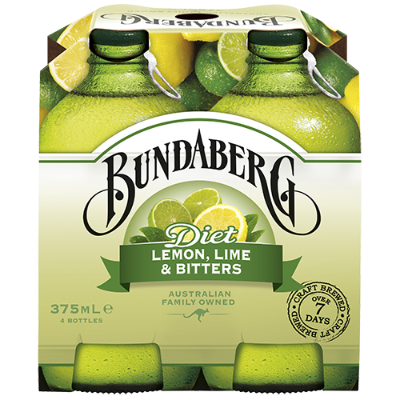 Bundaberg Diet Lemon Lime & Bitters 4 x 375ml