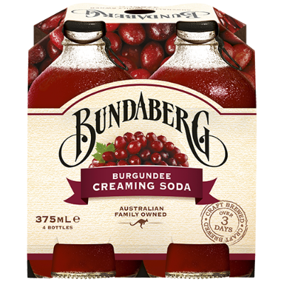 Bundaberg Burgundee Creaming Soda 4 x 375ml