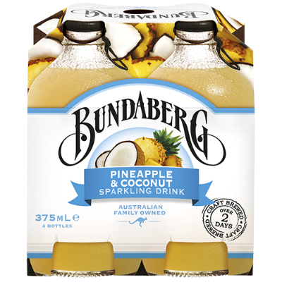 Bundaberg Pineapple & Coconut Sparkling Drink 4 x 375ml