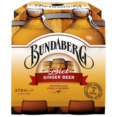Bundaberg Diet Ginger Beer 4 x 375ml