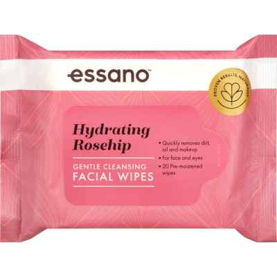 Essano Rosehip Gentle Cleansing Facial Wipes 20pk