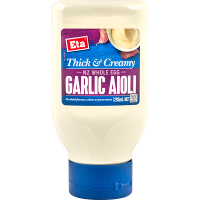 Eta Thick & Creamy NZ Whole Egg Garlic Aioli 295ml