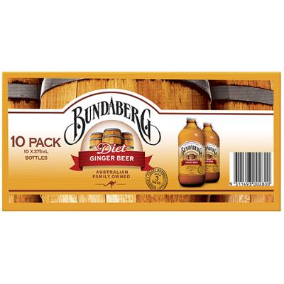 Bundaberg Diet Ginger Beer 10 x 375ml