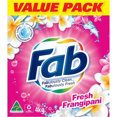 Fab Fresh Frangipani Laundry Detergent Powder 4kg