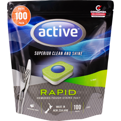 Active Rapid Lime & Baking Soda Dishwash Tablets 100 x 16g